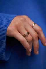 14K Guld Ring m. 0.1ct Diamant