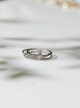 14K Hvidguld Ring m. 0.1ct Diamant