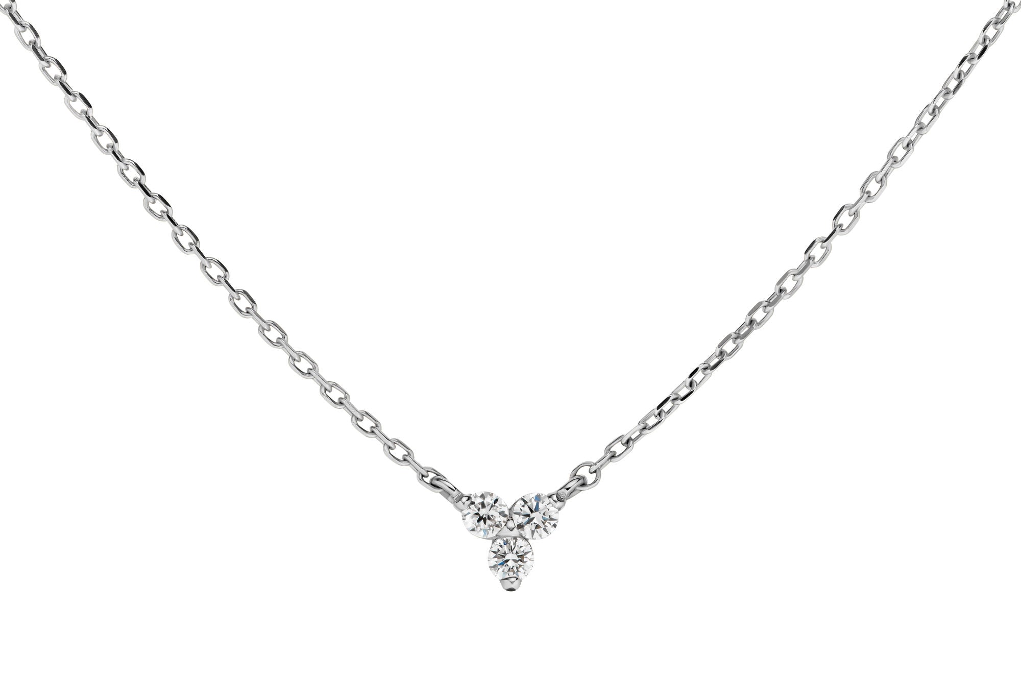 Diamond Trinity 14K Whitegold Halskette