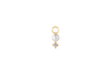 Diamond & Perle Hoop Charm 14K Gold Ohrring-Pendant