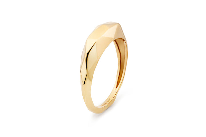 Edgy Dome 14K Gold Ring