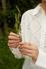 Emerald Deco 14k Goldring