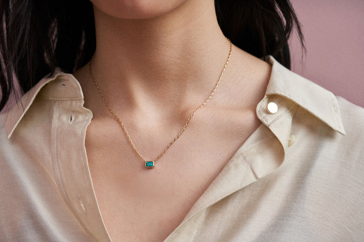 Emerald 14K Gold Necklace