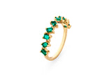 Emerald Deco 14k Goldring