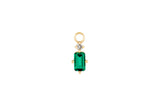 Emerald Hoop Charm 14K Gold Earring-pendant