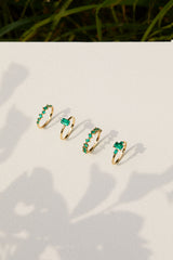 Emerald Trio 14K Gold Ring
