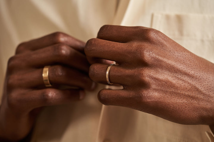 Facet 14K Guld Stacking Ring