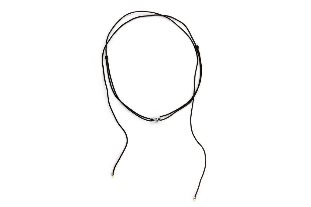 Gold Knot 14K Whitegold Cord Necklace