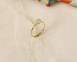 Six Prong 14K or 18K Gold Ring w. 0.5ct Lab-Grown Diamond