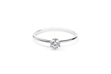 Six Prong 14K eller 18K Hvidguld Ring m. 0.3ct Lab-Grown Diamant