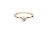 Six Prong 14K eller 18K Guld Ring m. 0.3ct Lab-Grown Diamant