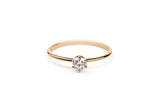 Six Prong 14K or 18K Gold Ring w. 0.3ct Lab-Grown Diamond