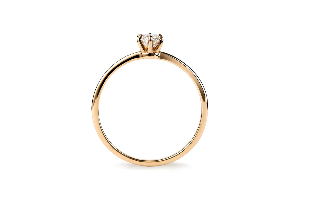 Six Prong 14K eller 18K Guld Ring m. 0.3ct Lab-Grown Diamant