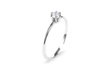 Six Prong 14K eller 18K Hvidguld Ring m. 0.3ct Lab-Grown Diamant