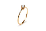 Six Prong 14K or 18K Gold Ring w. 0.3ct Lab-Grown Diamond