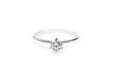Six Prong 14K or 18K Whitegold Ring w. 0.5ct Lab-Grown Diamond