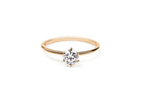 Six Prong 14K or 18K Gold Ring w. 0.5ct Lab-Grown Diamond