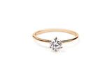 Six Prong 14K or 18K Gold Ring w. 0.5ct Lab-Grown Diamond