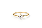 Square Cut Diamond 14K or 18K Gold Ring