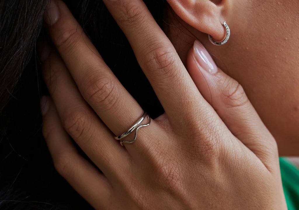 Stacking 14K Hvidguld Ring