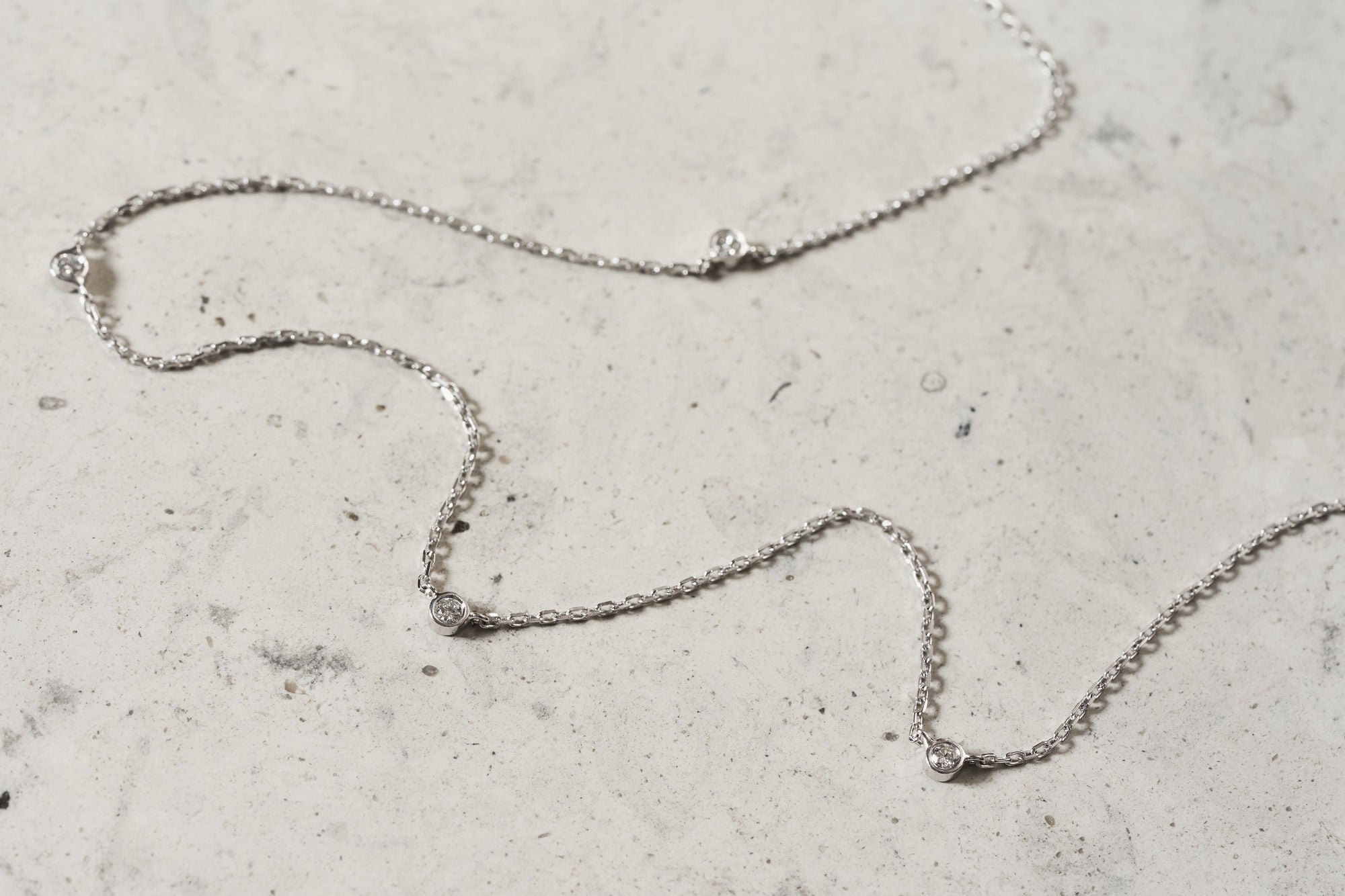 Station Diamond 14K Whitegold Necklace