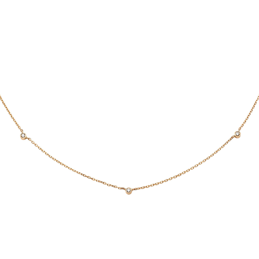Station Diamant 14K Guld Halskæde