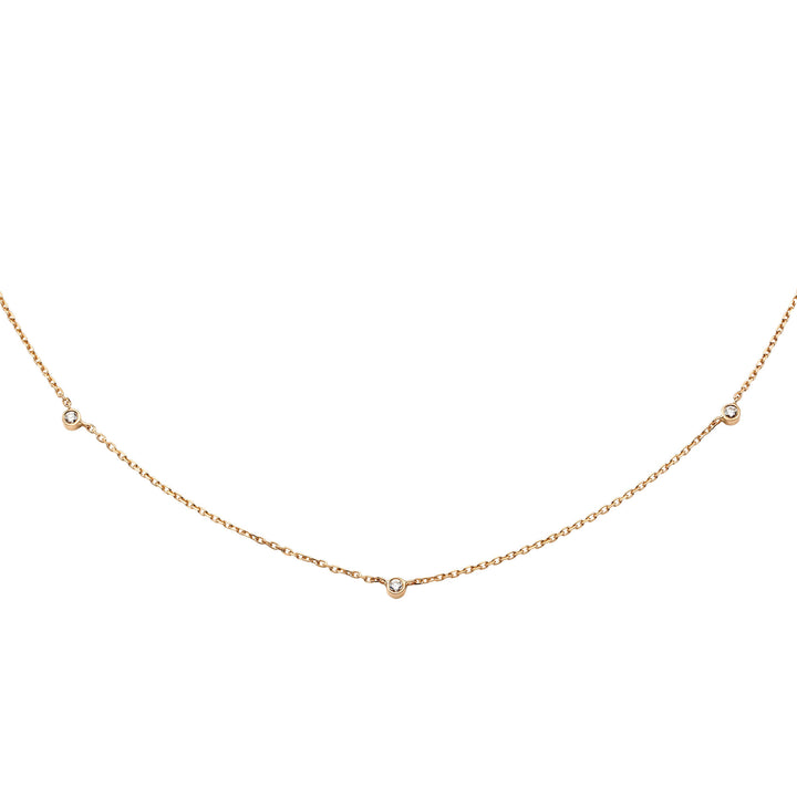 Station Diamond 14K Gold Necklace