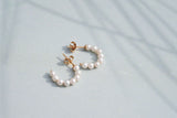 Threaded Pearl 14K Gold Hoop