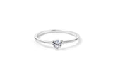 Three Prong 14K or 18K Whitegold Ring w. 0.3ct Lab-Grown Diamond