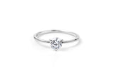 Three Prong 14K or 18K Whitegold Ring w. 0.5ct Lab-Grown Diamond