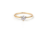 Three Prong 14K or 18K Gold Ring w. 0.5ct Lab-Grown Diamond