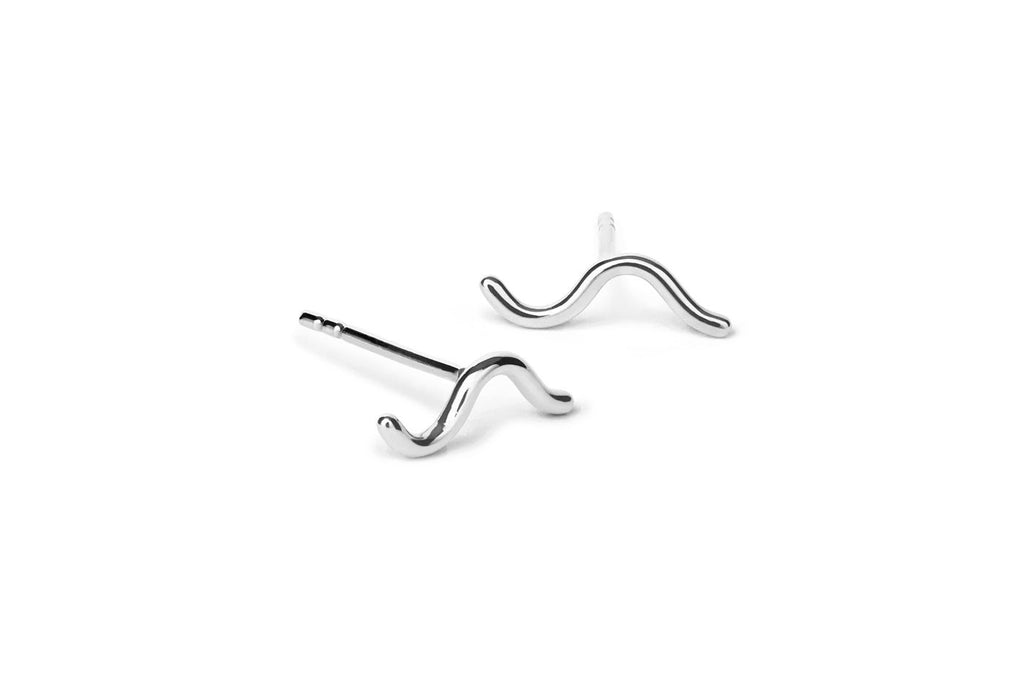 Wave 14K Whitegold Earring