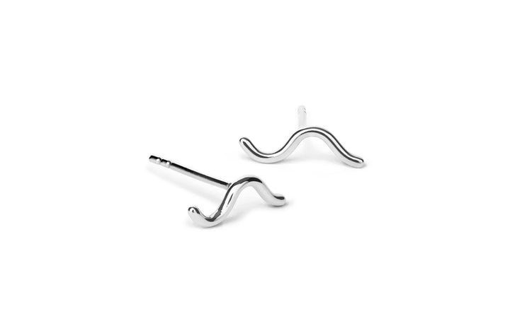 Welle 14K Whitegold Ohrring