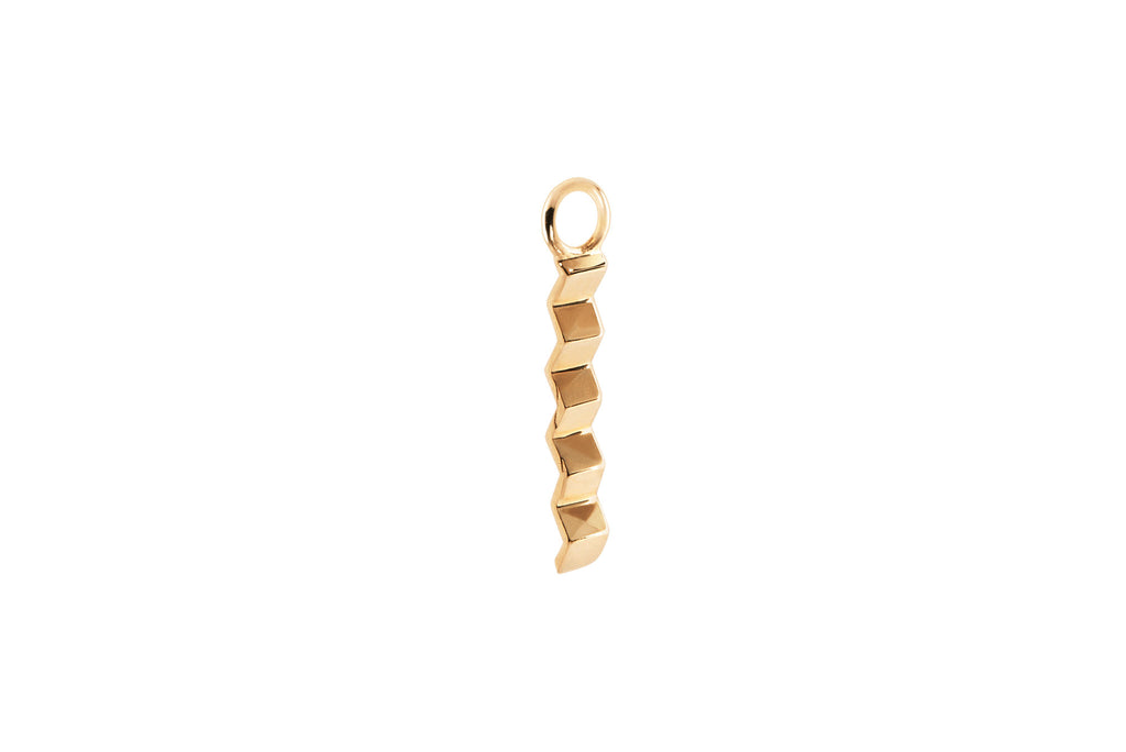 Zig Zag 14K Gold Hoop Charm
