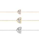 Alphabet Initial C 18K Gold, Rosegold or Whitegold Bracelet w. Solitaire Lab-Grown Diamond