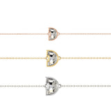 Alphabet Initial D 18K Gold, Rosegold or Whitegold Bracelet w. Solitaire Lab-Grown Diamond