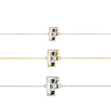 Alphabet Initial F 18K Gold, Rosegold or Whitegold Bracelet w. Solitaire Lab-Grown Diamond