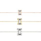 Alphabet Initial I 18K Gold, Rosegold or Whitegold Bracelet w. Solitaire Lab-Grown Diamond