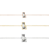 Armbånd med bogstavet »L« i 18 karat guld, Rosaguld eller Hvidguld m. en solitaire-Lab-Grown Diamant