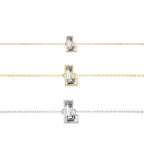 Alphabet Initial L 18K Gold, Rosegold or Whitegold Bracelet w. Solitaire Lab-Grown Diamond