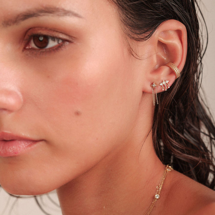 Paradis Pampilles 18K Gold Stud w. Diamonds