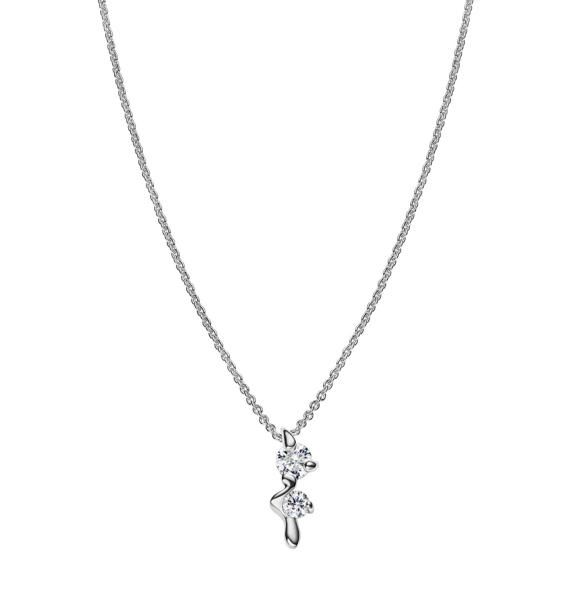 Arctic Silver Necklace w. Zirconia