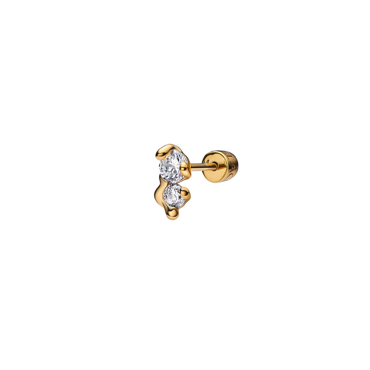 Arctic Small Gold Plated Stud w. Zirconia