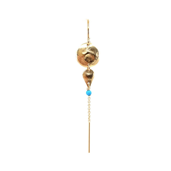 Aika 14K Goldfilled Earchain w. Turquoise