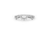 Flowy 14k or 18k Whitegold Ring w. Lab-Grown Diamonds