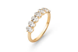 Oval Cut Half Eternity 14k or 18k Gold Ring w. Lab-Grown Diamonds
