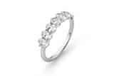 Oval Slebet Halv Alliance 14 eller 18 karat Hvidguld Ring m. Lab-Grown Diamanter