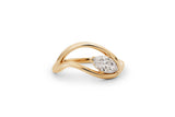 Floating Marquise 14k or 18k Gold Ring w. Lab-Grown Diamond