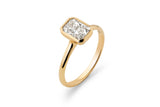 Radiant Bezel 0.5 CT 14k or 18k Gold Ring w. Lab-Grown Diamond