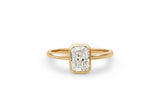 Radiant Bezel 1.0 CT 14k or 18k Gold Ring w. Lab-Grown Diamond